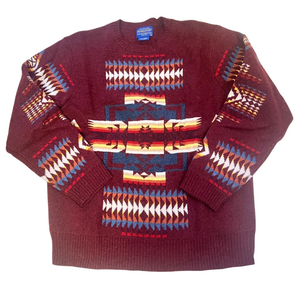 Pendleton Chief Joseph 100% Lambswool Graphic Pri… - image 1